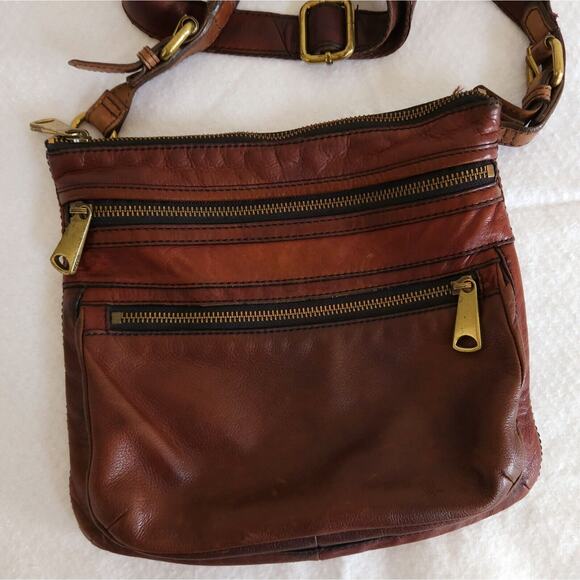 Fossil Brown Leather Crossbody Bag - Picture 6 of 12